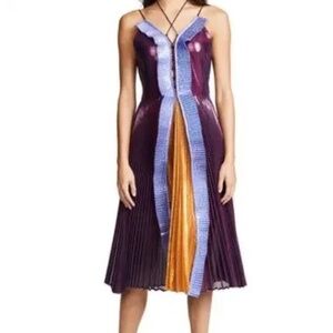 Delfi Collective Metallic purple block color Lace Up Dress XS made in USA